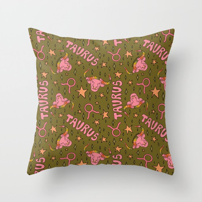 Taurus Print Throw Pillow Gallery Image 1