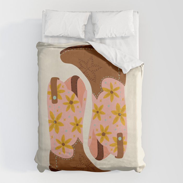 Cowgirl Boots â Blush & Mint Duvet Cover Gallery Image 6