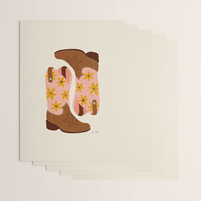 Cowgirl Boots â Blush & Mint Wrapping Paper Gallery Image 3