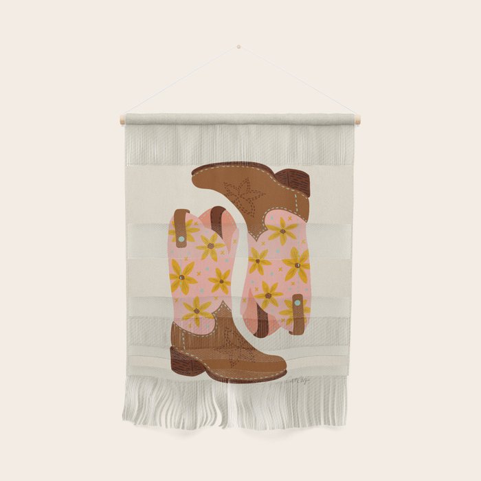 Cowgirl Boots â Blush & Mint Wall Hanging Gallery Image 1