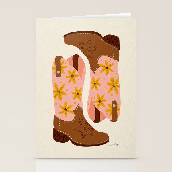 Cowgirl Boots â Blush & Mint Stationery Card Gallery Image 2