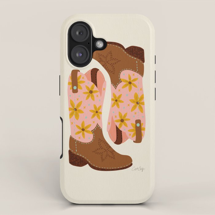 Cowgirl Boots â Blush & Mint iPhone Case Gallery Image 1