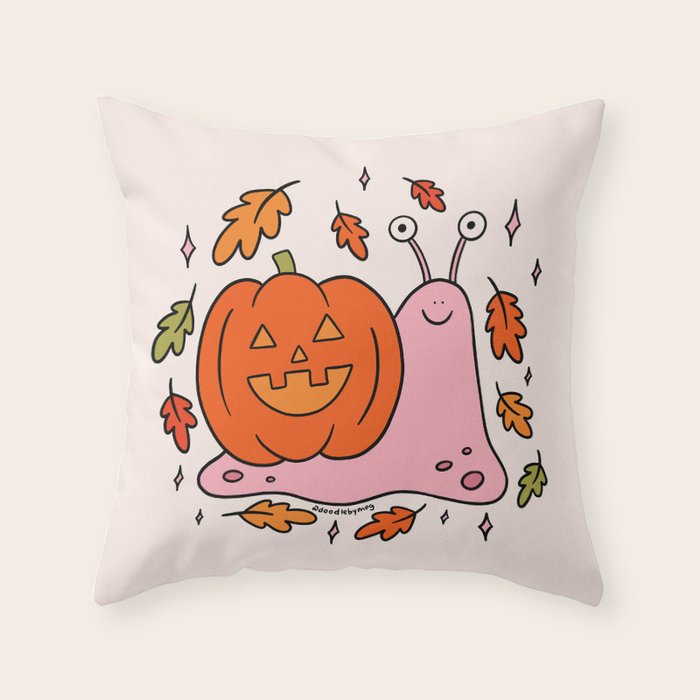 Spooky Snail Throw Pillow Gallery Image 1