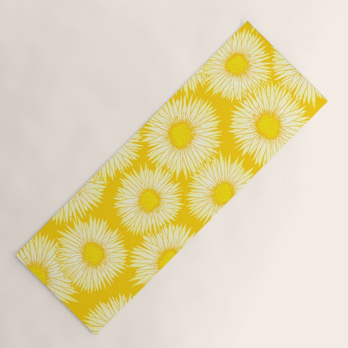 Yellow Sunflowers Floral Pattern Yoga Mat Gallery Image 1