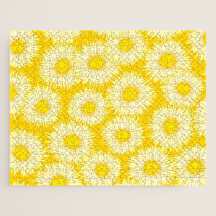 Yellow Sunflowers Floral Pattern Jigsaw Puzzle Gallery Image 1