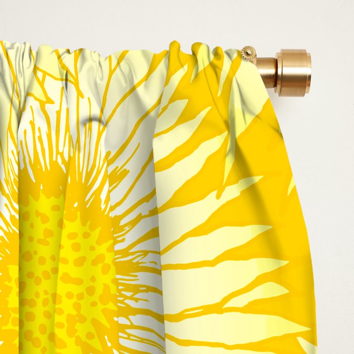 Yellow Sunflowers Floral Pattern Window Curtain Gallery Image 2