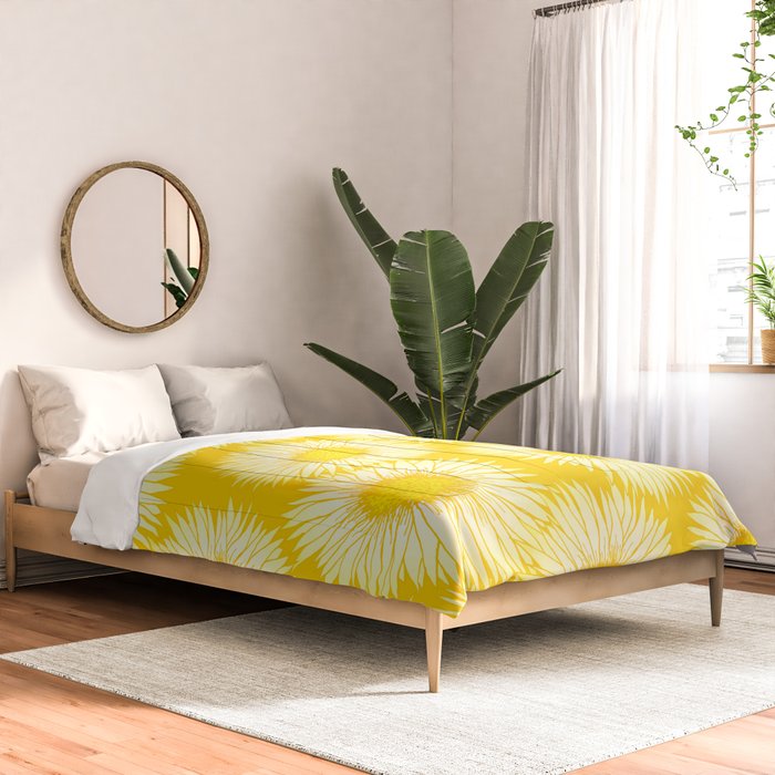 Yellow Sunflowers Floral Pattern Comforter Gallery Image 2