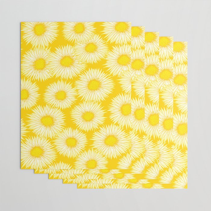 Yellow Sunflowers Floral Pattern Wrapping Paper Gallery Image 3