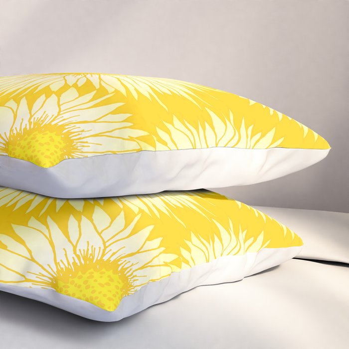 Yellow Sunflowers Floral Pattern Pillow Sham Gallery Image 3