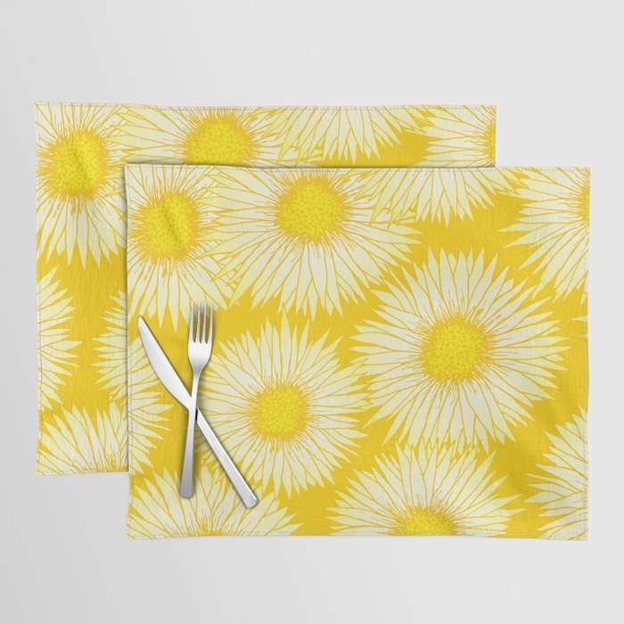 Yellow Sunflowers Floral Pattern Placemat Gallery Image 1