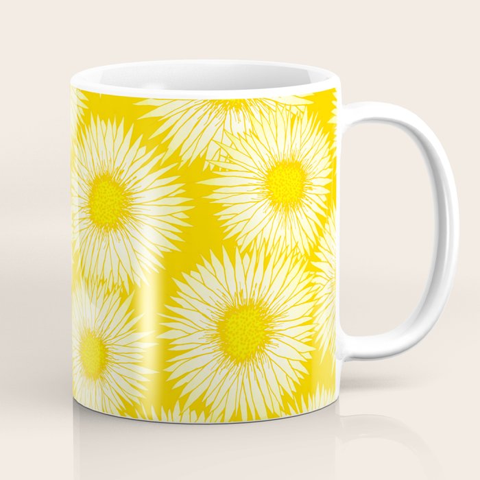 Yellow Sunflowers Floral Pattern Coffee Mug Gallery Image 1