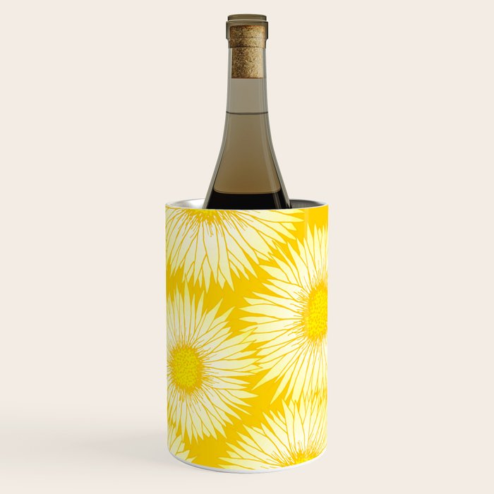 Yellow Sunflowers Floral Pattern Wine Chiller Gallery Image 1