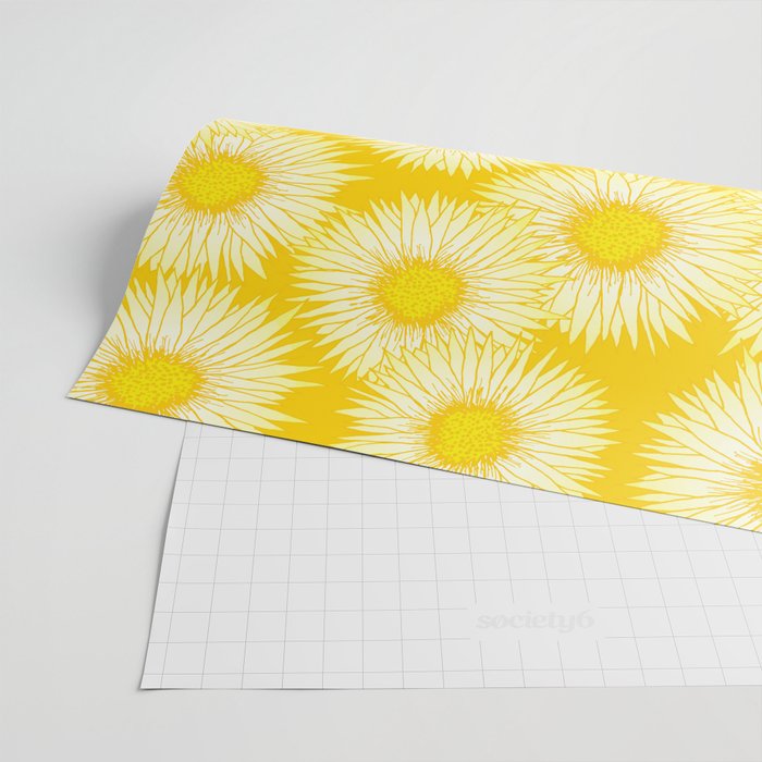 Yellow Sunflowers Floral Pattern Wrapping Paper Gallery Image 2