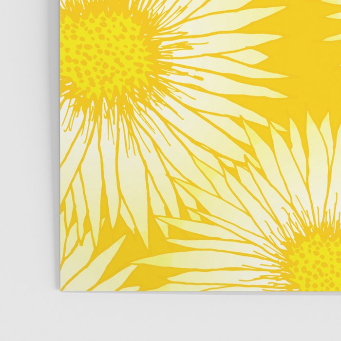 Yellow Sunflowers Floral Pattern Poster Gallery Image 3