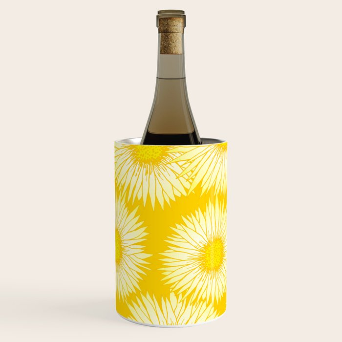 Yellow Sunflowers Floral Pattern Wine Chiller Gallery Image 2
