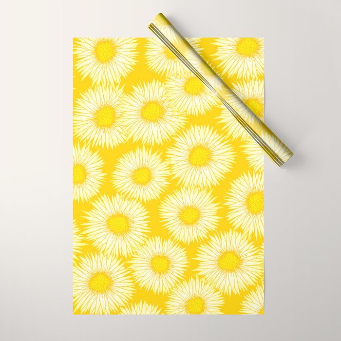 Yellow Sunflowers Floral Pattern Wrapping Paper Gallery Image 1