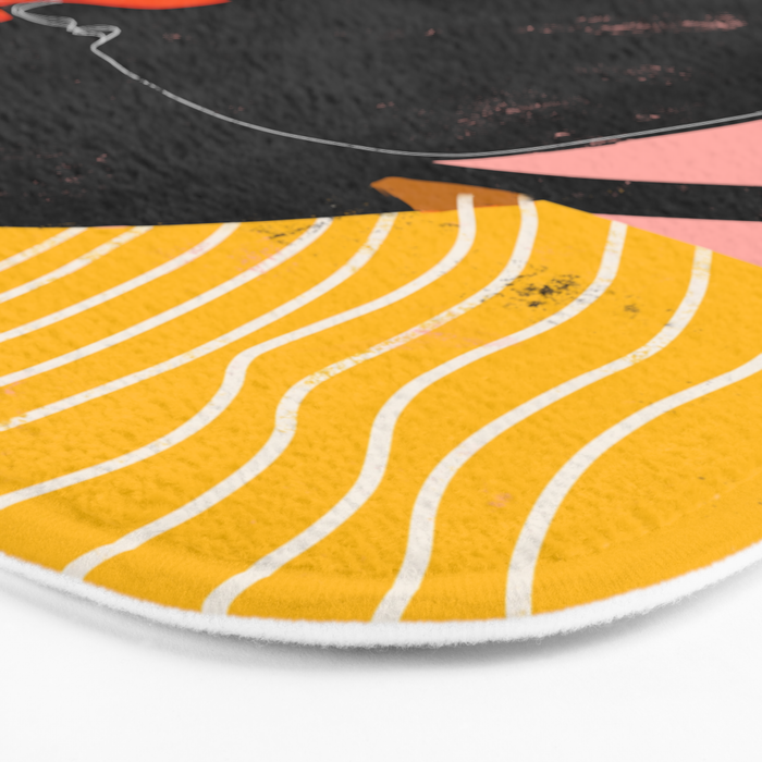 Squirt game with yellow shirt and black and pink background minimal  Bath Mat Gallery Image 3