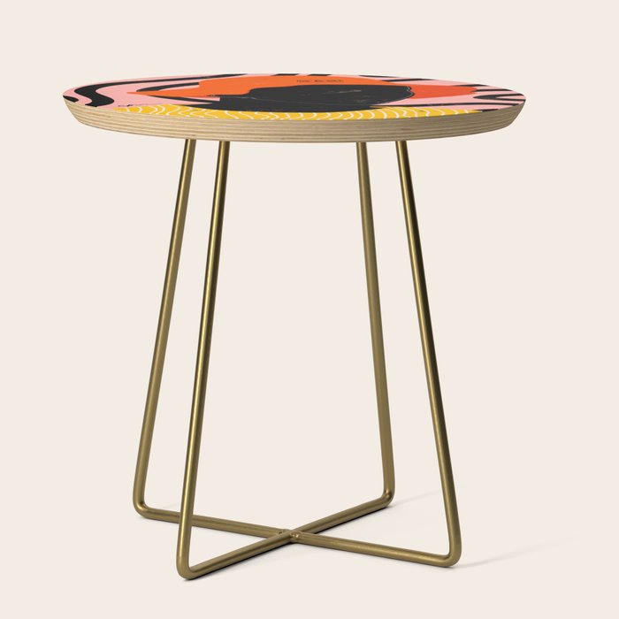 Squirt game with yellow shirt and black and pink background minimal  Side Table Gallery Image 1