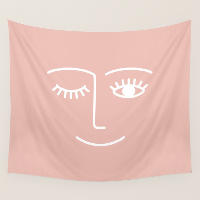 Wink (Pink) Wall Tapestry Gallery Image 4