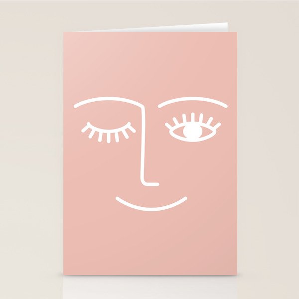 Wink (Pink) Stationery Card Gallery Image 1