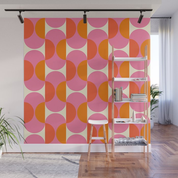 Capsule Sixties Retro with white background Wall Mural