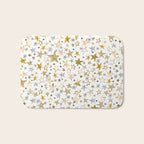 Christmas Golden Stars Elegant Celestial Stars Bath Mat Gallery Image 1
