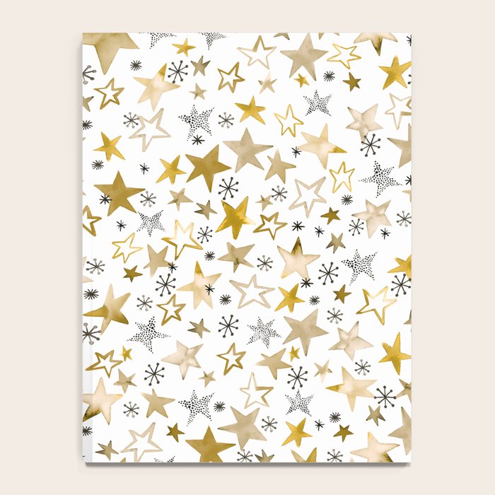 Christmas Golden Stars Elegant Celestial Stars Notebook Gallery Image 4