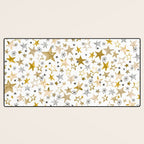 Christmas Golden Stars Elegant Celestial Stars Desk Mat Gallery Image 3