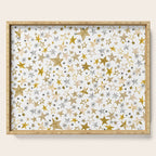 Christmas Golden Stars Elegant Celestial Stars Serving Tray Gallery Image 1