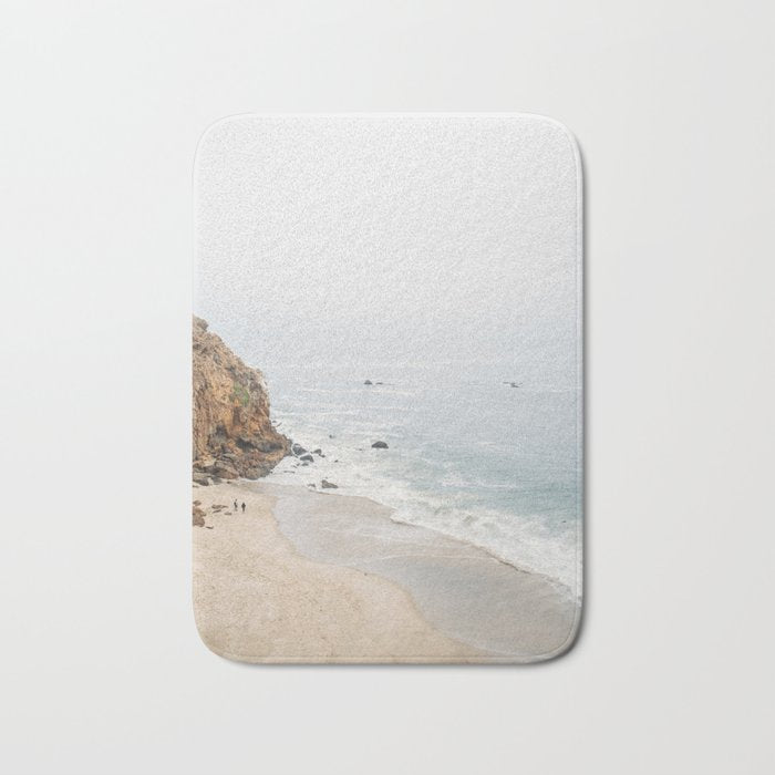 Coast in Malibu Print - Point Dume Pirate's Cove Beach - Coastal Boho Bath Mat Gallery Image 1