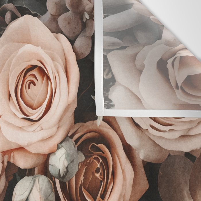 Desert Florals And Succulent Garden Peach Teal Wall Tapestry Gallery Image 3