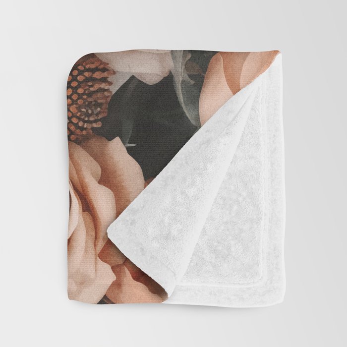 Desert Florals And Succulent Garden Peach Teal Throw Blanket Gallery Image 3