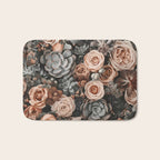Desert Florals And Succulent Garden Peach Teal Bath Mat Gallery Image 1