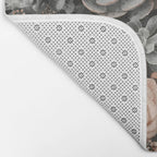Desert Florals And Succulent Garden Peach Teal Bath Mat Gallery Image 2