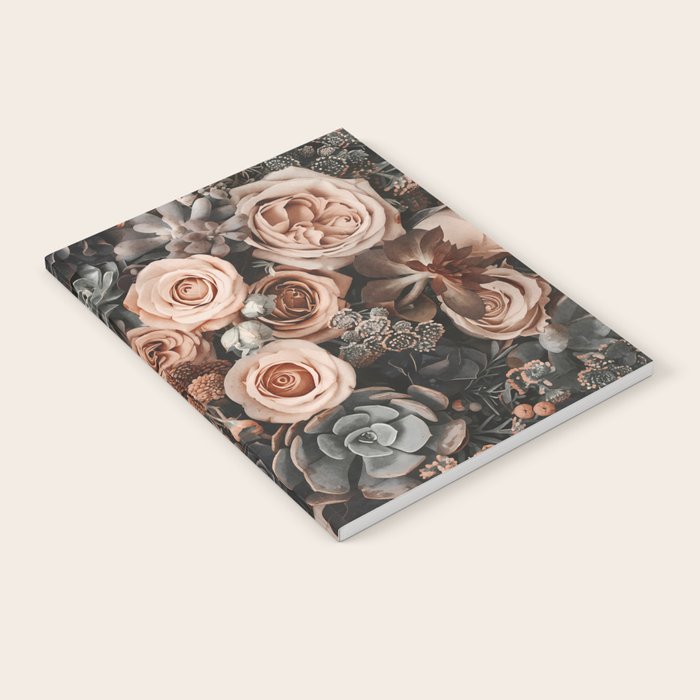 Desert Florals And Succulent Garden Peach Teal Notebook Gallery Image 2