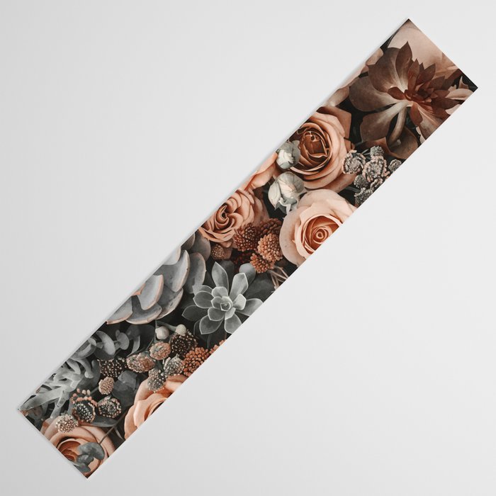 Desert Florals And Succulent Garden Peach Teal Table Runner Gallery Image 3