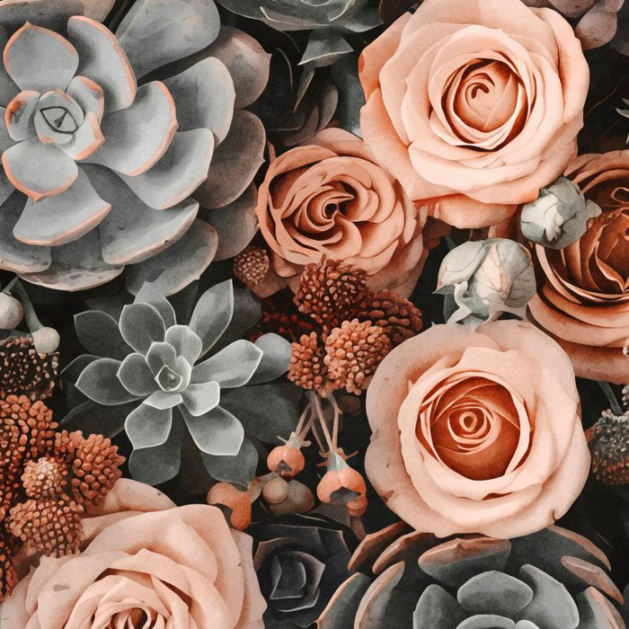 Desert Florals And Succulent Garden Peach Teal Coffee Mug Gallery Image 2