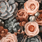 Desert Florals And Succulent Garden Peach Teal Coffee Mug Gallery Image 2
