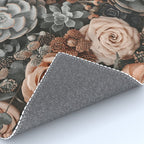 Desert Florals And Succulent Garden Peach Teal Rug Gallery Image 4