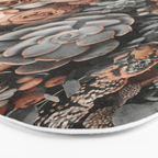 Desert Florals And Succulent Garden Peach Teal Bath Mat Gallery Image 3