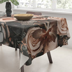 Desert Florals And Succulent Garden Peach Teal Tablecloth Gallery Image 3