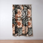 Desert Florals And Succulent Garden Peach Teal Window Curtain Gallery Image 3