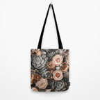 Desert Florals And Succulent Garden Peach Teal Tote Bag Gallery Image 2