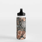 Desert Florals And Succulent Garden Peach Teal Water Bottle Gallery Image 3