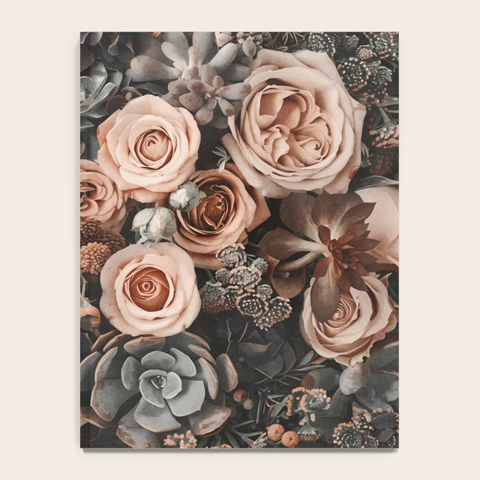 Desert Florals And Succulent Garden Peach Teal Notebook Gallery Image 4