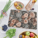 Desert Florals And Succulent Garden Peach Teal Cutting Board Gallery Image 2