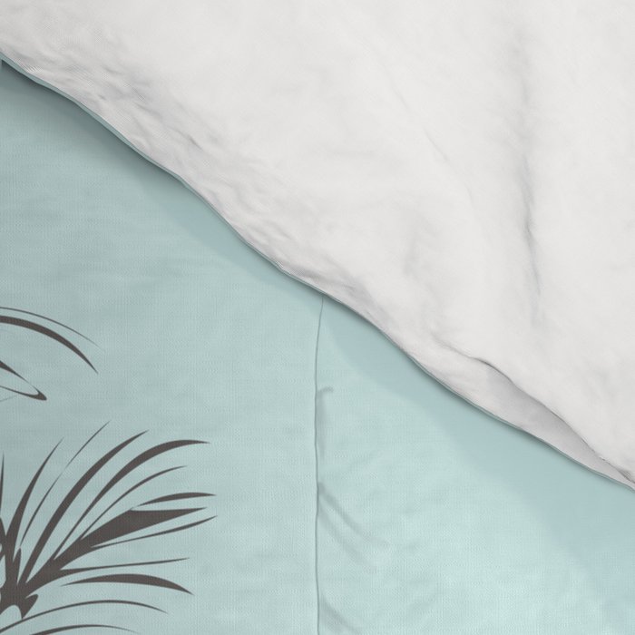 Beachfront palm tree soft pastel sunset graphic Comforter Gallery Image 4