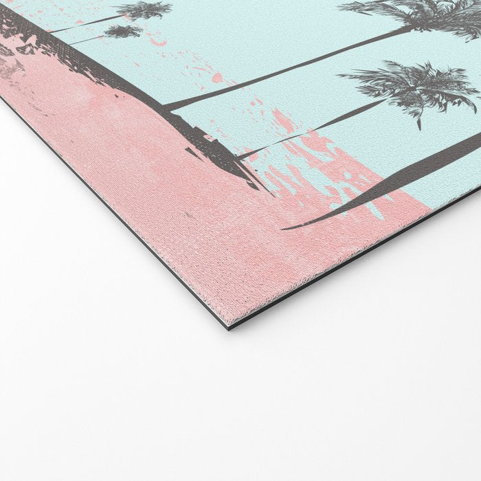Beachfront palm tree soft pastel sunset graphic Welcome Mat Gallery Image 2