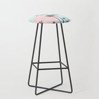 Beachfront palm tree soft pastel sunset graphic Stool Gallery Image 1
