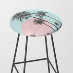 Beachfront palm tree soft pastel sunset graphic Stool Gallery Image 2